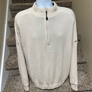 Sharp men’s *Mizuno WindLite* lined warm pullover 1/4 zip golf sweater jacket